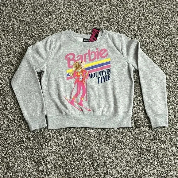 NWT Barbie Mountain Time Medium Gray Sweatshirt - Picture 1 of 4